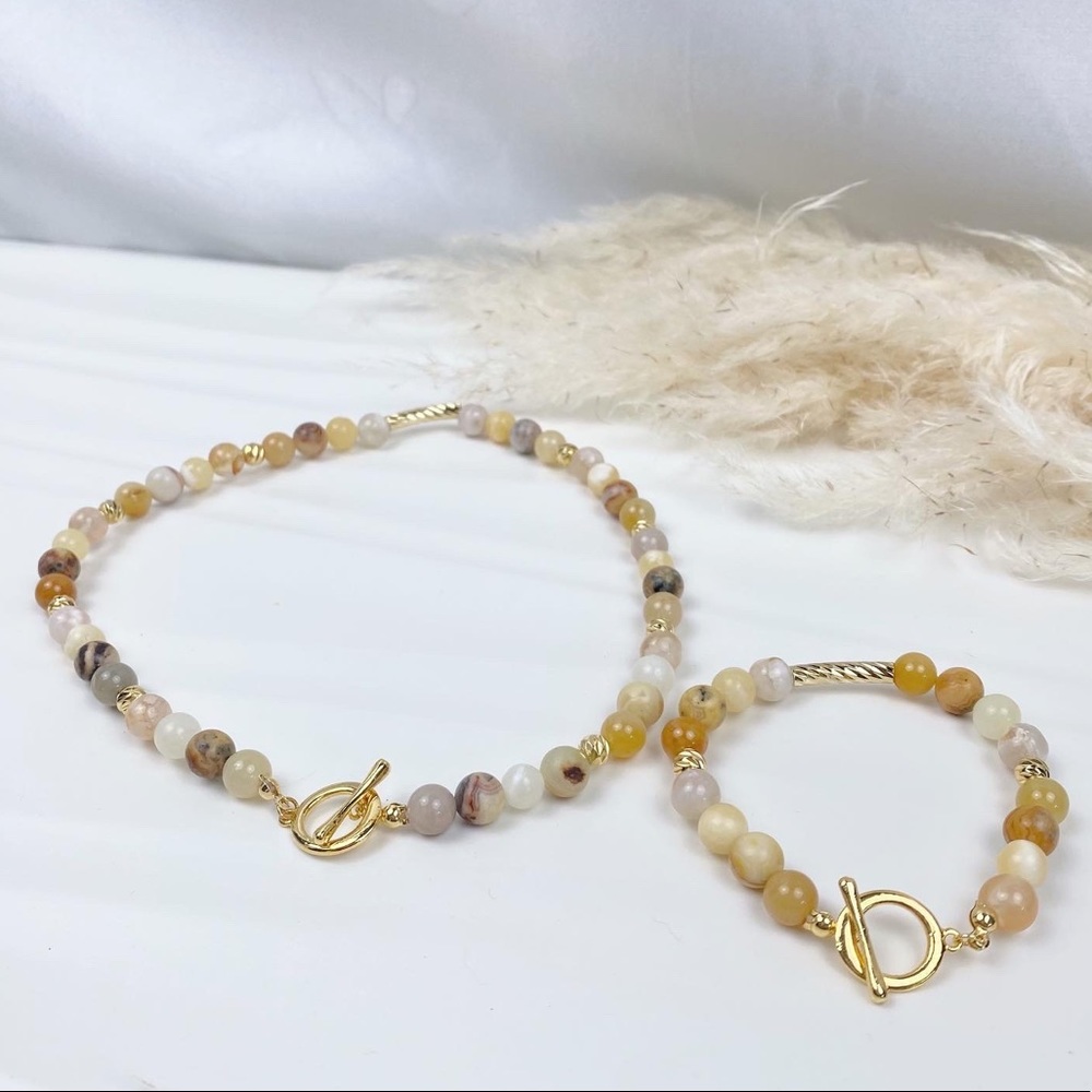 Yellow Confidence Jewelry Set Necklace and Bracelet Combo - Picture 1 of 2